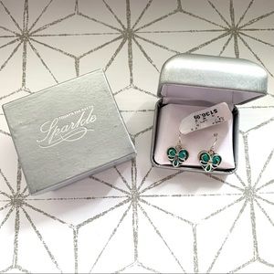 NWT Silver and Turquoise Heart Drop Earrings